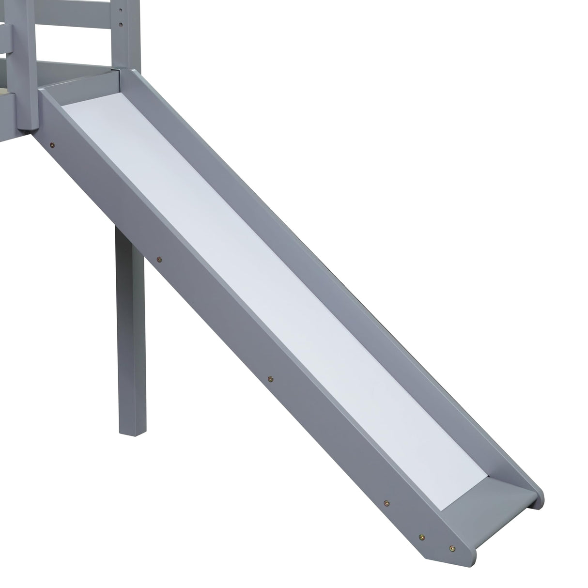 PVWIIK Twin Loft Bed with Slide for Boys and Girls,Toddler Loft beds with Safety Rails & Ladder,Save Space Design for Kids, Teens, Girls, Boys, No Box Spring Needed, Grey PVWIIK