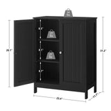 Iwell Bathroom Cabinet, Bathroom Storage Cabinet with 2 Doors & 2 Shelves, 3 Heights Available, Bathroom Floor Cabinet for Living Room, Bathroom, Kitchen, Home Office, Black Iwell