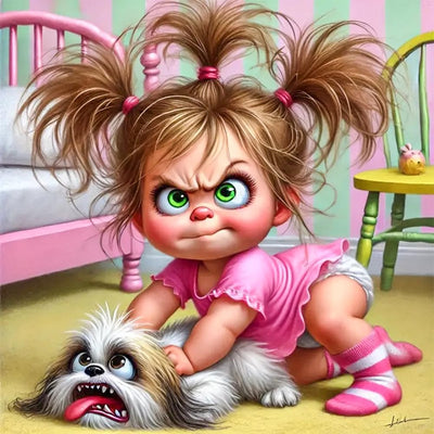 Cartoon Diamond Art Kits for Adults, Diamond Painting Kits for Adults, 5D Round Diamond Dots for Beginners DIY Full Drill Paint with Diamonds Gem Art and Crafts for Home Wall Decor 14 X 14inch