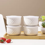 Mosuji 10 oz Set of 4 Oven-Safe Porcelain Ramekins with Lids, Large White Souffle and Creme Brulee Baking Dishes, Ramekin Bowls for Sauce and Dessert Mosuji