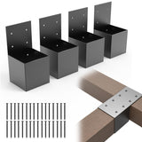 YEOOE 4 Pack Pergola Brackets 4x4 (Actual: 3.5x3.5 Inch), Rafter Post Brackets Deck Railing Brackets, Pergola Connectors Wall Mount Bracket Kit for Lumber Pergola Gazebo Sunroom Carport YEOOE