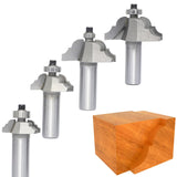 Akylin 4Pcs Classical Roman Ogee Bits Set,1/2" Shank,Radius 3/32", 1/8",5/32",3/16" Edge Forming Router Bits,Decorative Ogee Edging Cutter for Wood Surface Profiling,Routing,Molding Akylin
