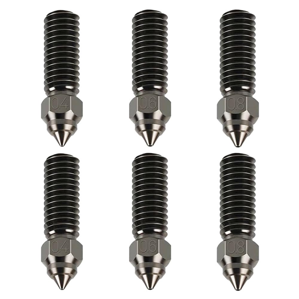 HysiPrui 3D Printer K1 Max Upgrade Extruder Hotend Nozzle Kit - Included 2pcs 0.4mm + 2pcs 0.6mm + 2pcs 0.8mm Hardened Steel Nozzles, High Temperature and Wear Resistant for K1/K1 Max/Ender 3 V3 KE HysiPrui