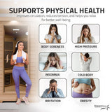 SteamSpa 1-5 Person Low EMF Carbon FAR Infrared Hemlock Wood and Tempered Glass Indoor Home Sauna Room with LED Touch Control Panel, Color LED Therapy Light, Bluetooth Speaker, Oxygen SteamSpa