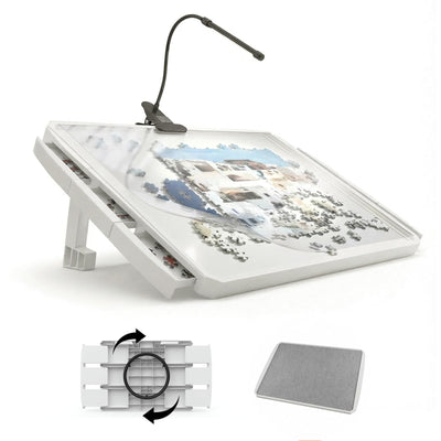 1500 Pieces Rotating Puzzle Board with 6 Drawers and Cover 35"x26"Portable Spinning Plastic with Rotating & Tilting Jigsaw Puzzle Table for Adults Gift for mom