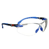 3M Safety Glasses Solus 1000 Series ANSI Z87 Scotchgard Anti-Fog Clear Lens Low Profile Blue/Black Frame 3M