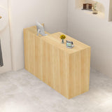 Reception Desk with Counter, L 35.4-74.8'' , Modern Front Desk Reception Counter, Solid wood ecological board, large storage space,with Storage Drawers, front office desk for Salon, Office, Lobby EQWZUPD