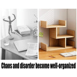 Desktop Bookshelf 3 Tier Tree Bookshelf，Wood Desktop Storage Organizer Multipurpose Bookcase Display for Bedroom, Living Room Office,Study (White) Generic