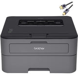 Brother L-2300D Series Compact Monochrome Laser Printer I Auto 2-Sided Printing I Up to 26 Pages/min I 250-sheet/tray I 2400 x 600 dpi I 27ppm + Printer Cable Brother