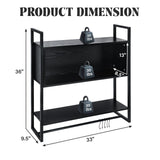 TC-HOMENY Gaming Floating Shelves LED, 36''Shelf Wall Mounted Shelve with Adjustable Shelf, Gaming Shelve for Wall, Pipe Shelves Hanging Display Rack Bookshelf with S-Hook, Wine Coffee Bar Black TC-HOMENY