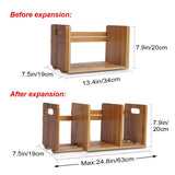Salafey Expandable Bamboo Desktop Bookshelf - Versatile Organiser for Home and Office Salafey
