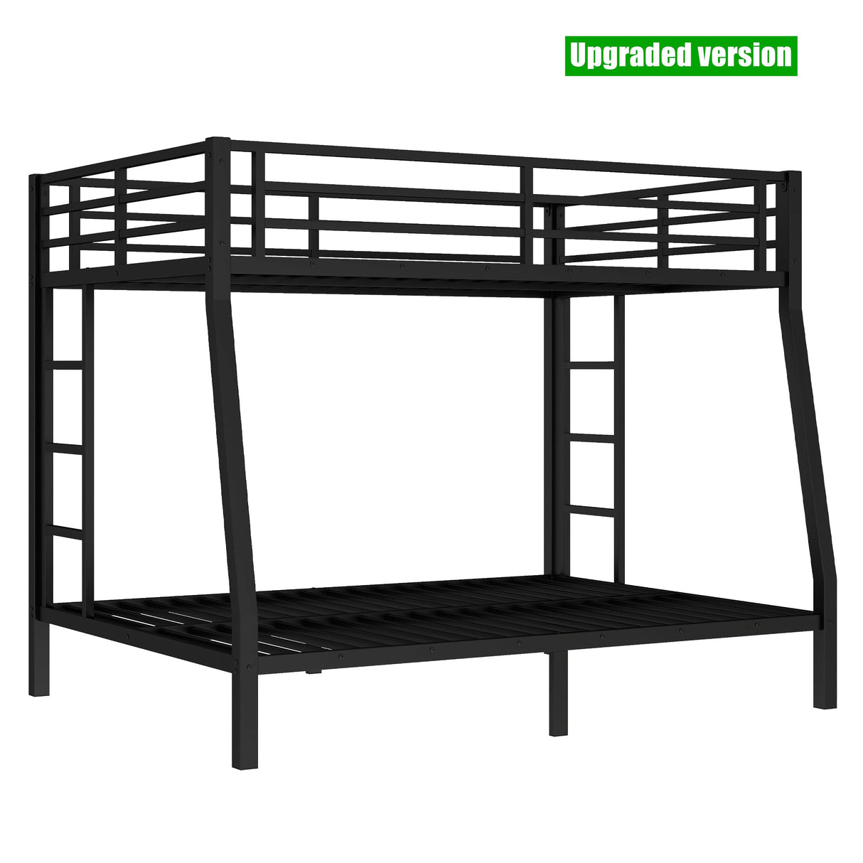 TIHWOALL Latest Upgrade & Stronger Full XL Over Queen Size Bunk Bed, Thickened More Rust-Proof Metal Heavy Duty Steel Bunkbed with Enhanced Legs & Slats (Easier Assembly) (Full XL Over Queen) TIHWOALL