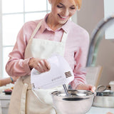 WEPSEN 5-Speed Electric Hand Mixer, 4 Large Mixing Bowls Set, Handheld Mixers with Whisks Beater, Stainless Steel Metal Nesting Bowl Measuring Cups Spoons Kitchen Cake Blender for Baking Supplies WEPSEN