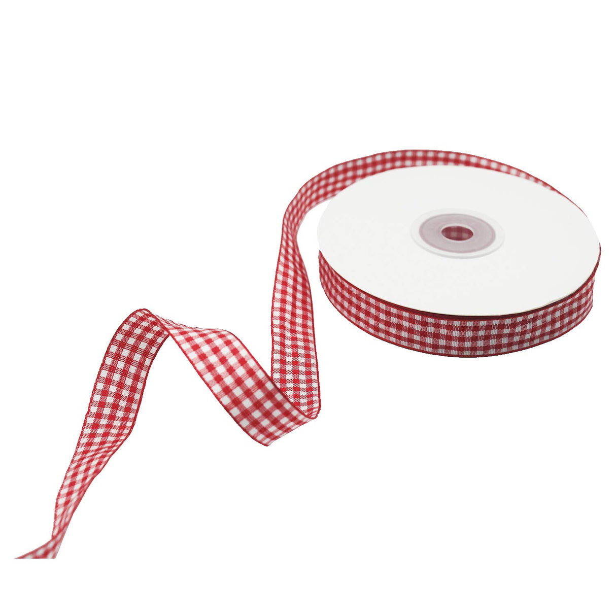 Red and White Gingham Ribbon, 5/8" x 25Yd Roll Picnic Craft Red Buffalo Ribbon for Crafts Hair Accessories and Christmas Gift Wrapping,5/8 Inch Polyester Woven Edge +60" Tape Measurement DAYEDZ
