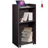 VEVOR Wood Podium, 23.6" x 47.2", Lecterns and Podiums with 4 Rolling Wheels, Flat Surface, Baffle Plate & Shelf, Easy Assembly Ebony Lecterns for Church, Office, School, Home Black VEVOR