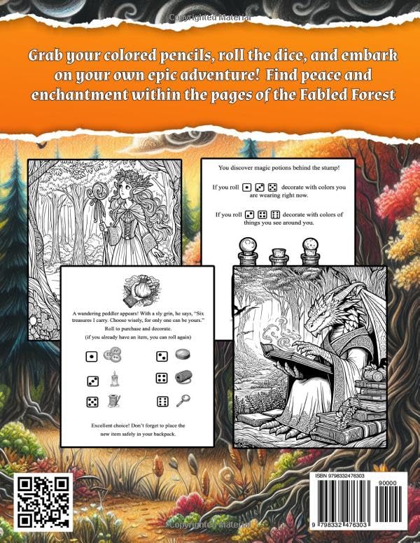Fabled Forest: A Color-and-Chronicle Adventure: Adult & Teen Coloring Book - Fantasy & Adventure (Color-and-Chronicle Adventures) WoodArtSupply