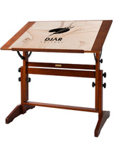DJAR Adjustable Wooden Drafting Table, 35"x24" Walnut Drawing Desk for Art, Sketching, Painting & Writing DJAR