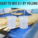 MTBJZJ Deep Pour Epoxy Resin, Crystal Clear Resin Kit 24oz, 2"-4" Ultra Clear Finish & Bubble-Free, 2:1 Art Casting Resin for Epoxy River Tables, Wood MTBJZJ