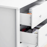 Furniwell 6 Drawer Dresser for Bedroom, Wood Dresser Wide Storage Organizer for Living Room Hallway Closets (White) Furniwell