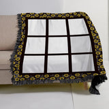 Yunhuy Sublimation Blanks Flannel Throw Blanket,330GSM Soft Lightweight Custom Personalised Sublimation Photo Blanket with 9/15/20 Panels (Sunflower 9 Panels, 60'' x 50'') Yunhuy