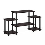 Furinno Turn-N-Tube No Tools Entertainment Center, Round, Square corner, Dark Walnut,11257DWN Furinno