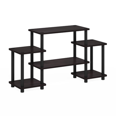 Furinno Turn-N-Tube No Tools Entertainment Center, Round, Square corner, Dark Walnut,11257DWN Furinno