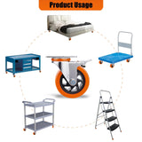 5 Inch Heavy Duty casters, casters Set of 4 Heavy Duty,Universal with Double Locks Caster Wheels,Polyurethane casters Set of 4, for carts Furniture and workbenches Lvgwhisper