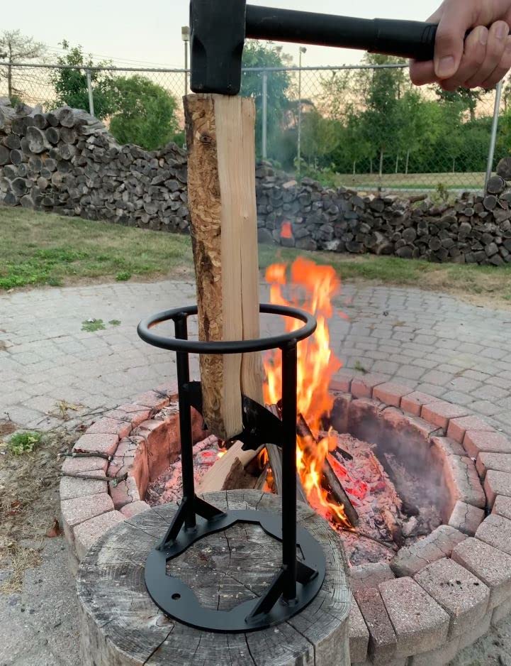 Blue Home XL Kindling Splitter — with 5.5 Lbs Sledge Hammer — Easy Portability — Manual Log Splitter (XL Kindling Splitter) BH Blue Home