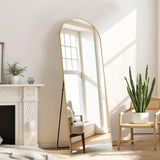 Arched Mirror Full Length, Upgraded 16"x59" Body Wall Mirrors with Shatter-Proof Glass, Floor Standing, Hanging or Leaning, Tall Arch Mirror with Stand Aluminum Alloy Frame for Bedroom Cloakroom Aidoly