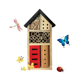 OBELGEOYA Wooden Insect House - Natural Outdoor Insect Hotel for Bees, Butterflies, Ladybugs, Beneficial Insects, Eco-Friendly Bug Hotel, Hanging Garden Habitat for Pollinators, 10.2 x 5.1 x 3.5 Inch OBELGEOYA