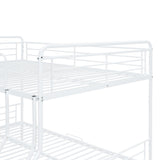 Favfurish Full Over Queen Metal Bunk Bed with 2 Storage Drawers,Contemporary Iron-Crafted Bed Frame,w/Ladder & Full Length Gridded Guardrails,No Box Spring Needed,for Bedroom Guest Room,White Favfurish