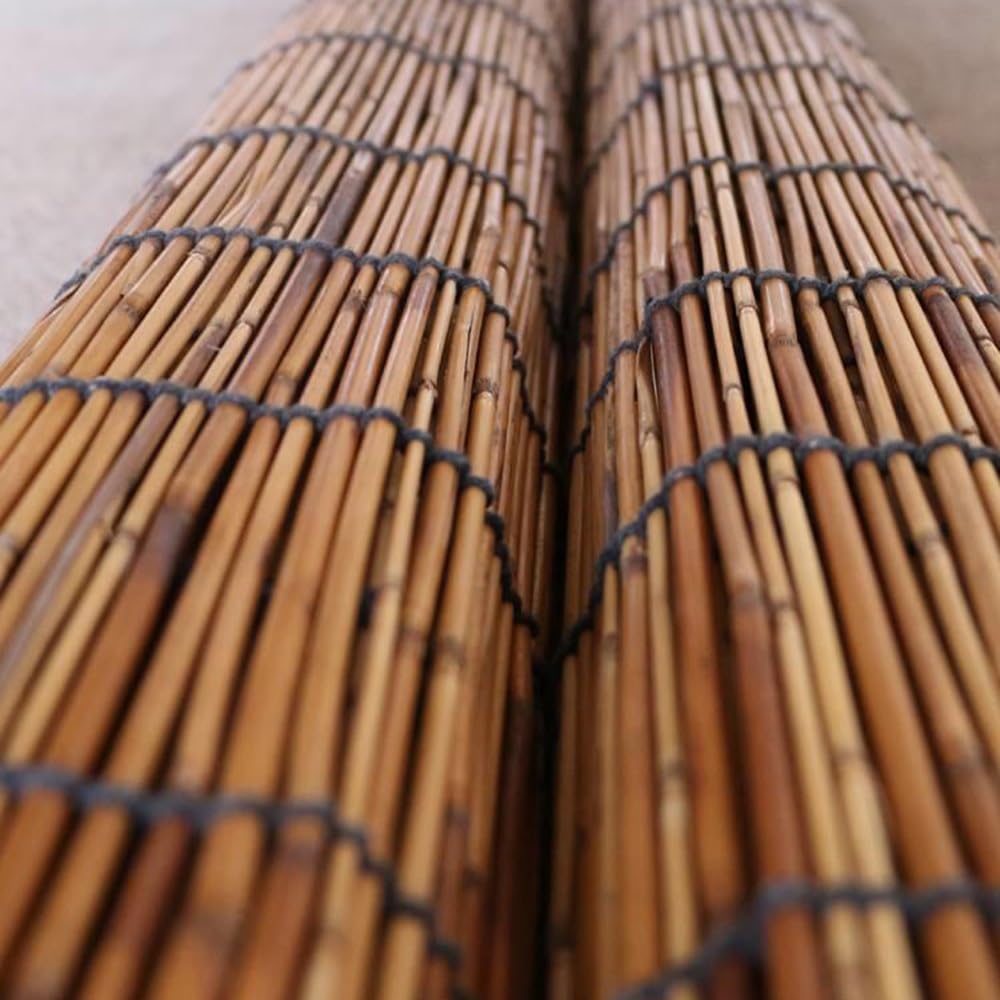 Natural Bamboo Blackout Roller Blinds - 80% Light Filtering Sunshade Curtain for Indoor & Outdoor Use DISPRA