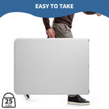 USEFULTEK Plastic Folding Table 6ft for Camping, Party, Dining, Barbecue, Picnic with Carrying Handle, Locks - White USEFULTEK