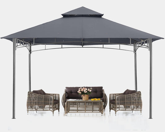 ABCCANOPY Gazebos for Patios 10x10 - Outdoor Steel Frame Gazebo for Lawn Backyard Garden Deck (Dark Gray)