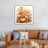 Stalente Diamond Painting Kits for Adults Autumn Pumpkin, 5D DIY Diamond Art Kits for Beginners Round Full Drill Diamond Painting for Home Wall Decoration Gift 12×12inch, Chrysanthemum Flower Stalente