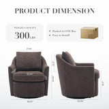 COLAMY Swivel Accent Chair Armchair, Upholstered Round Barrel Chair, 360° Swivel Chair, Morden Arm Chair for Living Room/Nursery/Bedroom-Coffee COLAMY