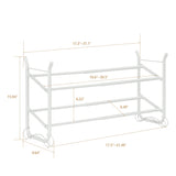 SunnyPoint Expandable & Stackable 2-Tier Shoe Rack – Adjustable Shoe Organizer for Entryway, Closet or Bedroom, Holds 4 to 8 Pairs, Space-Saving Metal Shoe Storage Shelf (17.5"–31.49" W) (WHT, 2 Tier) SunnyPoint