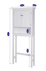 Spirich Over The Toilet Storage Cabinet, Bathroom Shelf Over The Toilet, Over Toilet Bathroom Organizer (White) Spirich