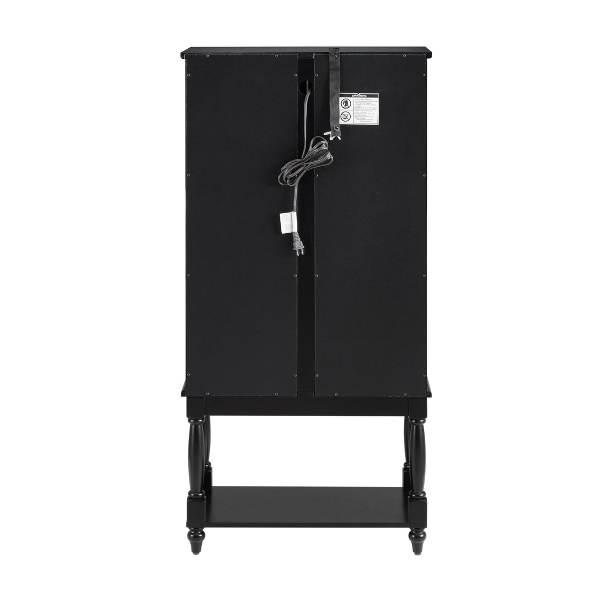 KEIKI Curio Cabinet, 48" H Lighted Glass Display Cabinet w/Adjustable Shelves, Acrylic Mirrored Back Panel, Tempered Glass Doors, Black (Bulb Not Included) KEIKI