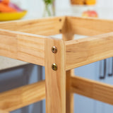 Kitchen Step Stool for Kids with Safety Rail,Toddler Standing Tower for Kitchen Counter, Baby Montessori Stool,Solid Wood Construction,Natural Wiifo