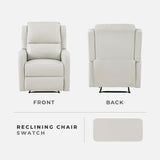 Lexicon Manual Recliner Chair, Reclining Sofa Chair, Home Theater Seating, Wall Hugger, Manual Recliner for Living Room/Office/Apartment, Easy Assembly, Taupe Faux Leather Lexicon