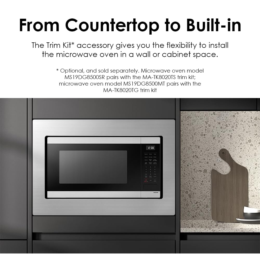 SAMSUNG 1.9 cu. ft. Countertop Microwave with Sensor Cooking, Stainless Steel, MS19DG8500SRAA SAMSUNG