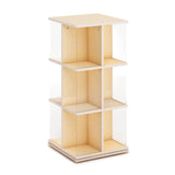 Guidecraft EdQ Rotating Book Display - Birch: Spinning Plywood Storage Bookshelf with Acrylic Windows for Kids Classroom, Playroom, or Bedroom Guidecraft