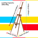 MEEDEN Art Easel Stand for Painting: Solid Beech Wooden Easel Holds Canvas up to 43" for Adult Studio - Adjustable Artist Painting Easel for Wedding Sign Poster Display - Walnut MEEDEN