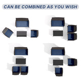 Gotland 8-Piece Outdoor Patio Furniture Set, Wicker Rattan Chairs & Sofa with Cushions and Glass Coffee Table, Conversation Set for Backyard, Lawn, Porch, Pool, Garden (Navy-1) Gotland