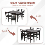 MGHH 5 Pieces Kitchen Dining Room Set Dining Kitchen Table and Chairs Mid Century Style Wood Dinette Table Set for Home Family Dining Area Dark Brown MGHH