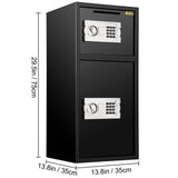 VEVOR Large Double Door Security Safe Box 2.6 Cubic Feet Steel Safe Box Strong Box with Digital Lock for Money Gun Jewelry Black VEVOR