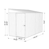 Absco Durango 5 Ft. x 10 Ft. Metal Storage Shed DIY Galvanized Steel Sheds for Tools, Bikes, Lawn & Garden Equipment, Outdoor Patio Furniture, Perfect in Backyard, Garden (Woodland Gray) ABSCO