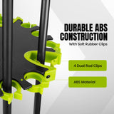 Hikeen Fishing Rod Holder, Fishing Pole Holders for Garage, Rod Rack Holds Up to 20 Rods with Rolling Wheels, Fishing Gear Equipment Storage Organizer, Fishing Gifts for Men Hikeen