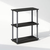 Furinno Turn-N-Tube 3-Tier Multipurpose Compact Bookshelf, Bookcase, Black/Grey Furinno
